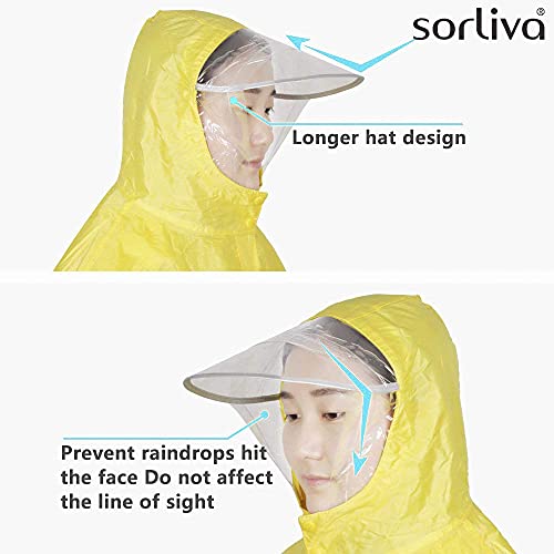 sorliva Regenponcho voor camping fiets regenjas met capuchon poncho - Image 4