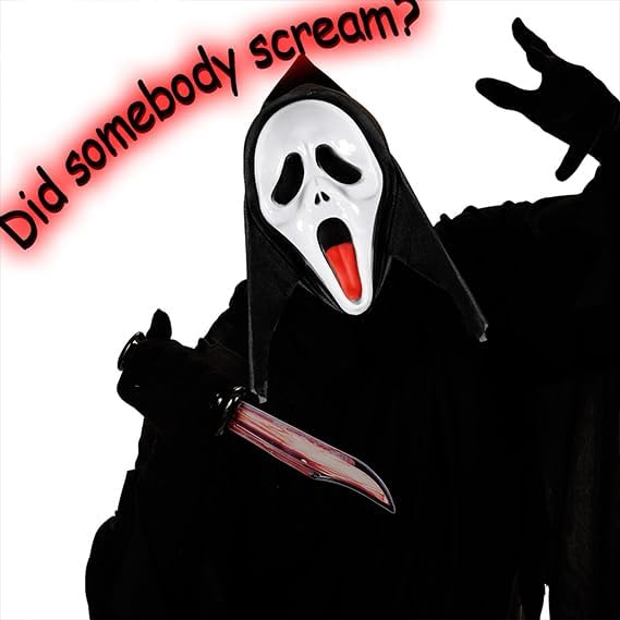 Miniatura 2 de ADWOA 2PCS Halloween Scream Mask Ghost Creepy Full Face Mask Ghostface Mask Scary Face Ghost Festival Screaming Mask