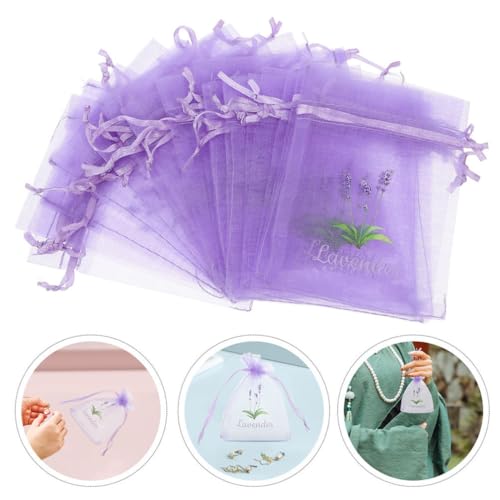 HOLIDYOYO 20 Peças Sachês De Lavanda Com Cordão Bolsa De Organza Sacos De Sachê De Malha Vazios Para