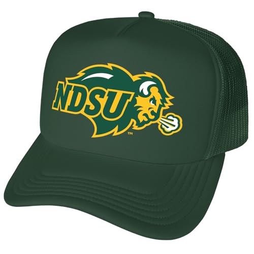 Campus Lab Official North Dakota State University Primary Logo Foam Snapback Trucker Hat - Unisex for Men and Women Hunter Green