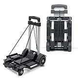 JUCHRZEY Carretilla de Mano Plegable Carro de tracción pequeño de Aluminio Carro de Carretilla para el hogar para Compras de Viaje en el hogar