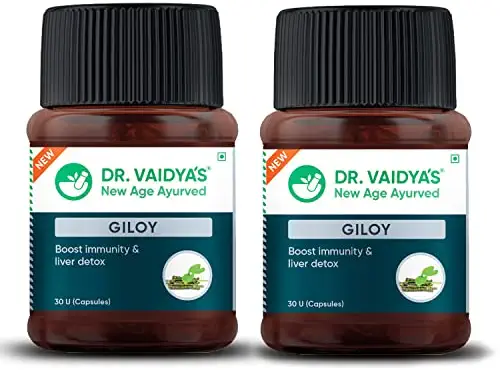 Dr. Vaidya's Giloy (Guduchi) Capsules | Pack of 2 | 30 Capsules Each | Immunity Booster | Aids in Blood Purification | Supports Liver Function | Improves Digestion | Fights Infection | Strengthens Immune System 