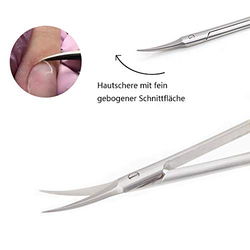 Hautschere für Nagelhaut mit gebogener Schnittfläche