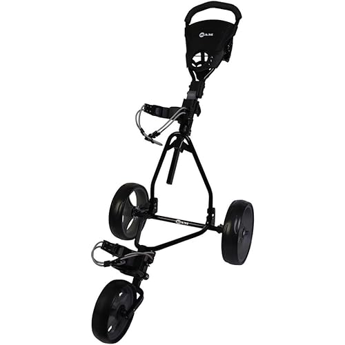 Ram Junior Golf Cart - 3 Wheel Folding Jr Golf Pull Cart for Kids/Youths - Black/Grey