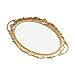 VALICLUD - Vassoio vintage con specchio, ovale, in stile retrò, dorato, con specchio, per riporre gioielli, stoviglie, anelli, braccialetti