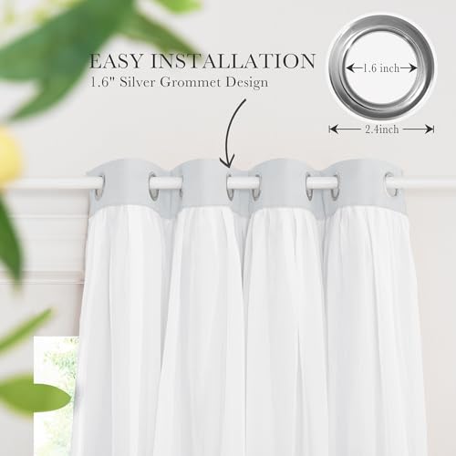 Image of PONY DANCE White Bedroom Curtains, 52 x 63 inches, Greyish White, 2 Pieces