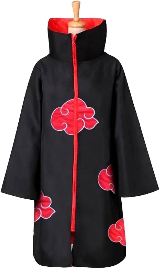 KENMA Naruto Akatsuki Unisex Long Cloak Robe for Adult Teens Halloween Cosplay Costume Uniform Cape for Ninja Role play Cloak Theme Party Props