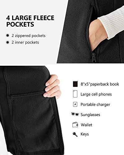 Outdoor Ventures Women's Polar Fleece Zip Vest Outerwear with Pockets,Warm Sleeveless Coat Vest for Fall & Winter4