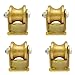 Produktbild 4pcs U-Nut Stahl-Lenkrolle,Starre Schwerlastrollen,U-Förmige Schiene Rollen,Richtung-Rad,Doppellager,Gold,für Industriemaschinen, Schiebetüren,Rolltore,Drahtseilschienen (77mm/3in)