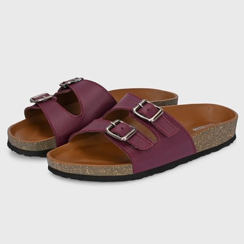 Image of Centrino Women's Berkin-Style Slip-On Sandals | Open Toe Design | Soft PU Footbed | Lightweight & Comfortable | Arch Support | On-Grip Sole | Casual Outdoor Wear (9228)