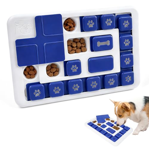 VGECEE Giocattoli Puzzle per Cani, Giocattoli di Intelligenza per Cani di Livello 2 in 1 Giochi per Cane Interattivi Giochi Interattivi per Cane Mangiatoia Intelligenza Ciotola per Animali Domestici