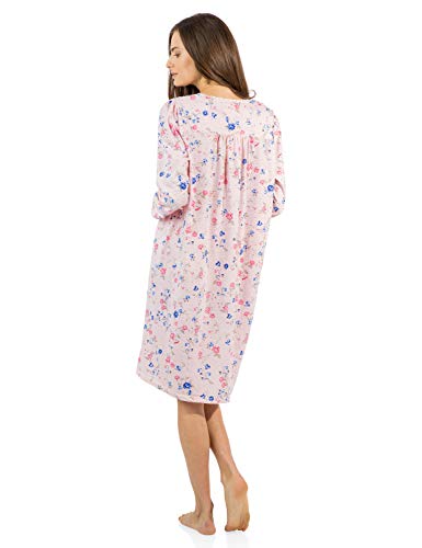 Casual Nights Women's Floral Pintucked Long Sleeve Nightgown - Pink - 4X #TOP2