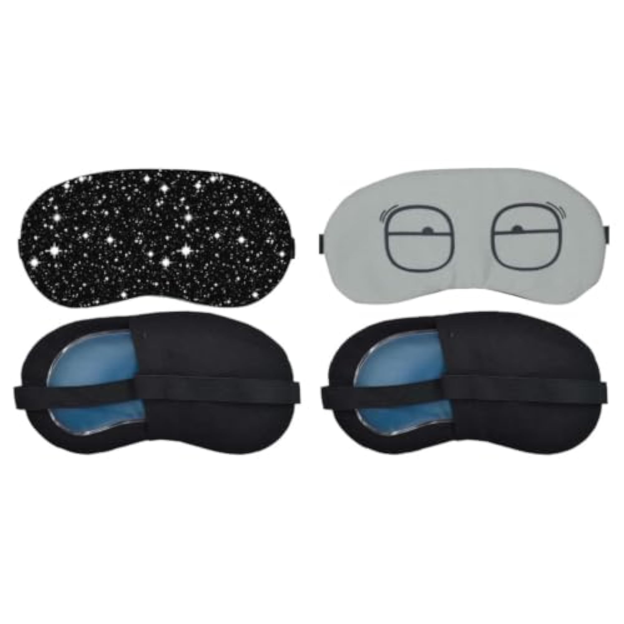 Sleep Eye Mask Pack of 2, Soft Blindfold for Travel
