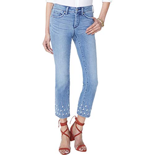 NYDJ Women's Sheri Slim Ankle with Embriodery Pants, Point Dume, 2
