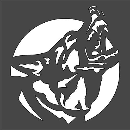 Wolf Logo Stencil Reusable Sturdy Flexible Clear Plastic 1-5.5x5.5 in Arts and Crafts Material Scrapbooking for Airbrush Painting Drawing
