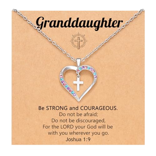 UPROMI Cross Necklace for Girls Back to School Gifts for Girls Baptism First Communion Confirmation Graduation Gifts