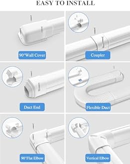 9 Ft Cover for AC Lines with Flexible Duct, Decorative Upgrade PP 3 Inch Line Set Cover for Ductless Mini Split Air Conditioner, Full Set Suitable for Heat Pumps Indoor & Outdoor