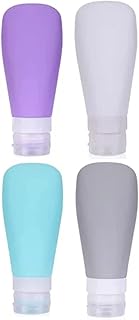 Frascos De Viagem De Silicone De 4 Peças, Frascos De Higiene Recarregáveis e Espremíveis, Frascos De Cosméticos à Prova De Vazamento Para Xampu E Loção