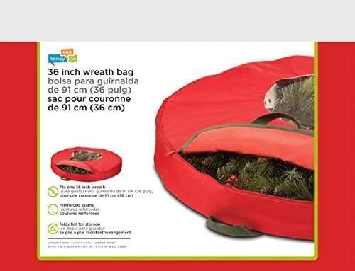 Honey-Can-Do 36-Inch, Red Holiday Wreath Storage with Handles