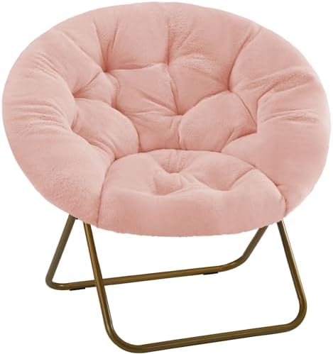 DUMOS Comfy Saucer Chair, Faux Fur Lounge Seasting XL Circle Chai...