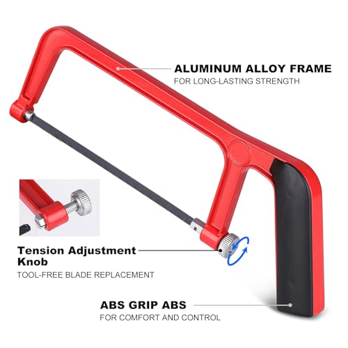 HAUTMEC 150 mm Junior-Bügelsägen- und Gehrungsblock-Set, 6-Zoll-Sägeblatt mit verstellbarem Winkel zum Schneiden von Ecken HT0262