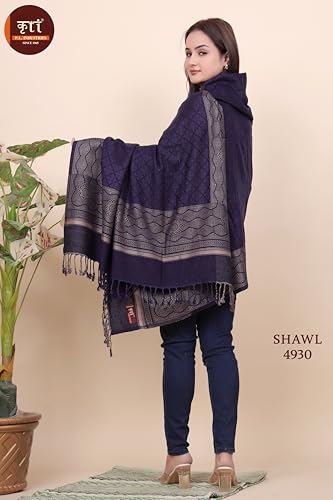 Image of KRITI Paisley Design Woollen Beige Color Shawl For Women