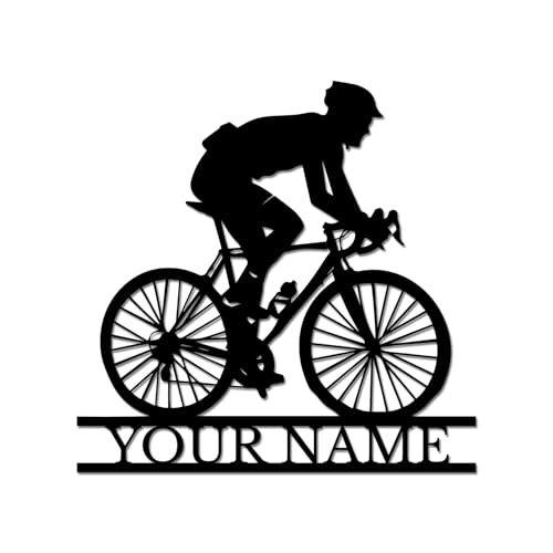 Personalized Bicycle Metal Sign, Custom Cycling Wall Art, Road Bike Decor, Cyclist Gift, Garage Man Cave Plaque, Outdoor Bike Shop Sign (Style-2)