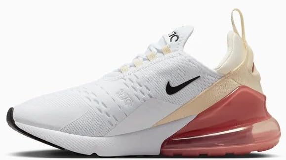 Nike Women's Air Max 270 White/Black-Pale Ivory-Muslin (AH6789 123) - 7.52