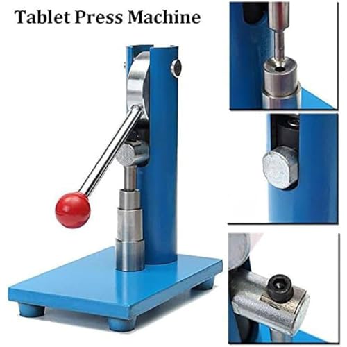 Pressa manuale per compresse, in acciaio inox, a leva, per uso in laboratorio, ideale per stampaggio di fette di zucchero e compresse di latte, per campioni di acido benzoico e carbone