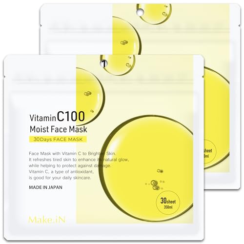 �y2�܃Z�b�g�zMake.iN Vitamin C 100 MOIST FACE MASK 30���� �r�^�~��C ���C�X�g �t�F�C�X�}�X�N �p�b�N ���{�� �ێ� ���邨�� �X�L���P�A