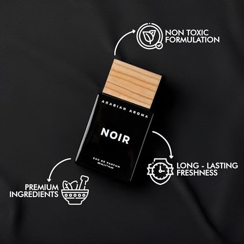 Image of Arabian Aroma Noir Men's Perfume | Premium Perfume for Men with Long Lasting Fragrance | Amber, Rose, Saffron, and Leather Notes | Extrait De Perfume | Long Lasting Perfume for Men (50ml)