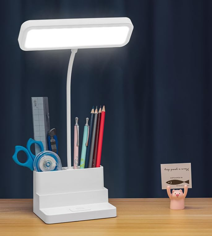 Image of Kian LED Desk Lamp with Pen & Phone Holder - USB Charging Study Lamp with Touch Sensor, Adjustable Brightness, Eye Protection & Foldable for Students, Reading & Office(Pack of 1) (Lamp 2)