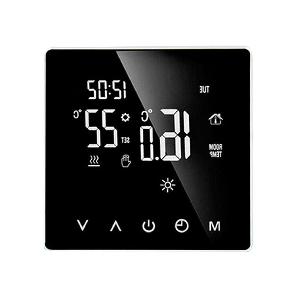 Peiiwdc Smart Thermostat Digital Temperature Controller LCD Display Screen Intelligent Electric Floor Heating Thermostat Smart Thermostat Touch Operation Accurate Temperature Control Timer Switch