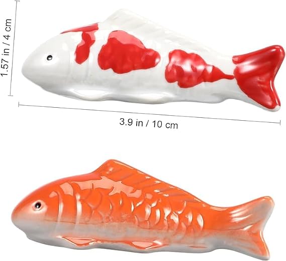 Musaner 2pcs Ceramic Floating Fish Aquarium Goldfish Koi Fish Floatable Figurines Realistic Fish Tank, Tea Pet Decor Outdoor Fish Pond and Fish Tank Decorations