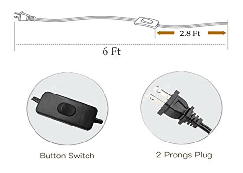 Image of Kiven Wall lamp E26 1-Light Plug-in Bulb not Included Wall Sconce Glass Shade 6 Foot Black Cord(BD0538)