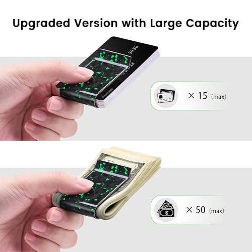 Image of Travelambo Carbon Fiber Money Clip Front Pocket Wallet Minimalist Wallet Slim Wallet Credit Card Holder