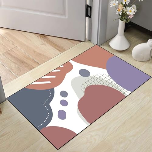 Alfombra de pasillo 80x160 cm geométrica y lavable de pelo corto 2