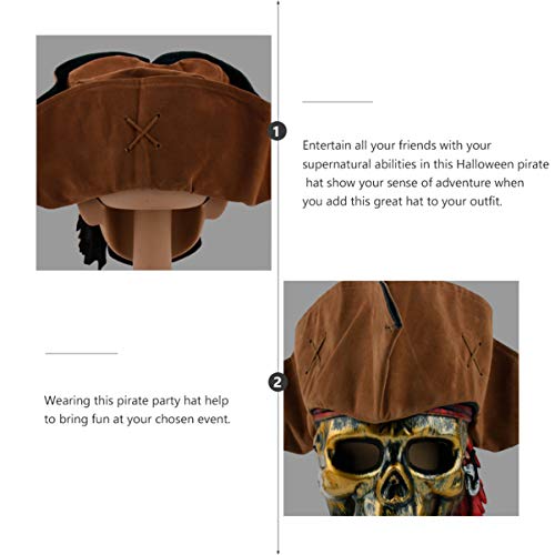 BESTOYARD Chapéu pirata de Halloween Capitão Fantasia Capuz Chapéu de Halloween Acessórios para Cosp