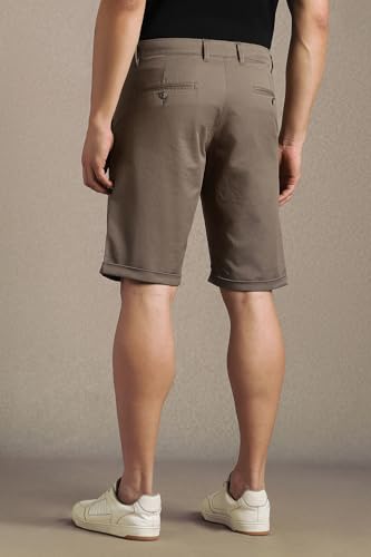 Image of Louis Philippe Men's Slim fit Solid & Cotton Stretch Everyday Shorts | Stylish and Flattering Silhouette