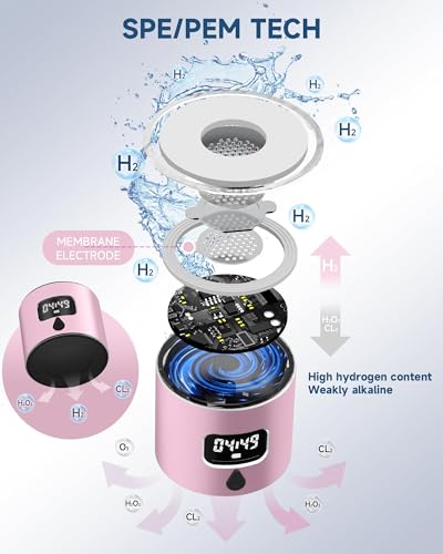 Image of 340ml Portable Hydrogen Water Bottle Generator with PEM-SPE Technology, Glass Exterior & Aluminum Shell, Produces 5000 ppb Hydrogen in 10 Minutes, for Home, Gym, Office & Travel