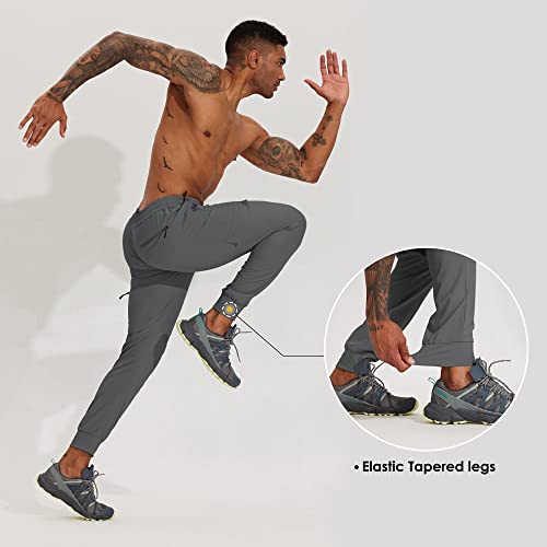 Men's Hiking Joggers Travel Athletic Pants Lightweight Quick Dry Outdoor Running Pants with Zipper Pockets4