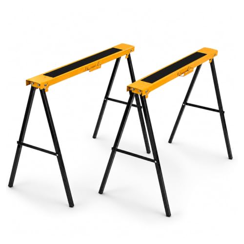 Image of Oypla 2x Saw DIY Garage Work Bench Carpentry Building Trestles Load 100KG