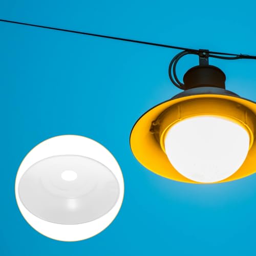 Image of POPETPOP Waterproof Street Lamp Cover 11.81X11.81X1.29 Inch Industrial Lamp Shade Outdoor Light Cover Replacement for Garden Lighting Fixtures