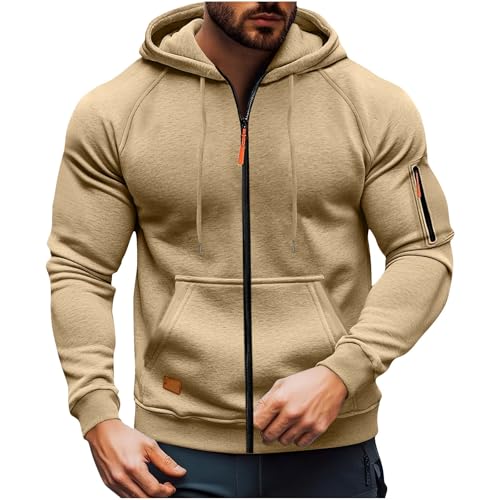 Hoodies for Men Zip up Lightweight Hoodie Big and Tall Sweatshirt Casual Fashion Jackets with Pockets