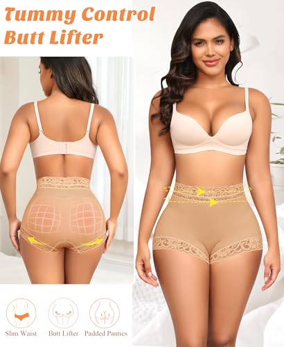 Image of DERCA Butt Lifting Panties Padded Underwear for Women Booty Pads Butt Enhancer Lace Shapewear Panty