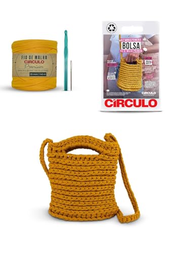Kit Minha Primeira Bolsa Fio De Malha Círculo Para Iniciantes (Curry)