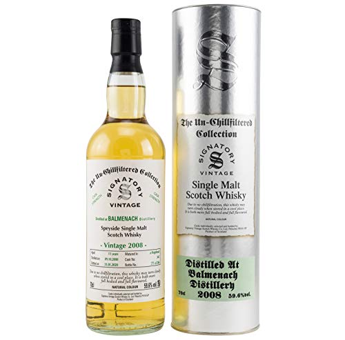 BALMENACH 2008 CASK STRENGTH 59.6 vol. alc. Signatory Vintage Un-Chillfiltered Collection Single...