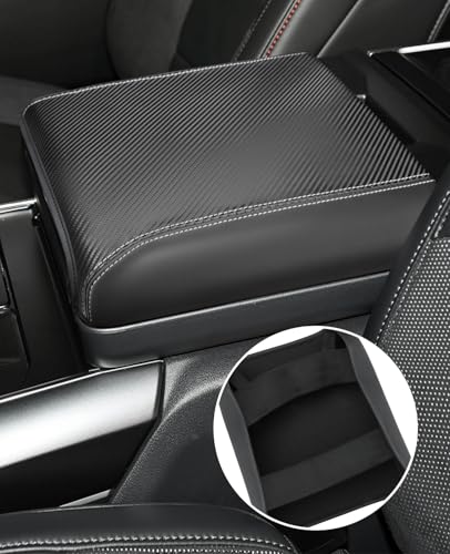 Image of INTGET Center Console Cover for 2026 Ford F150 Accessories 2021 2022 2023 2024 2025, for 2022-2026 F150 Lightning Interior Middle Armrest Arm Rest Cushion Protector(Only fit for Work Surface Console)