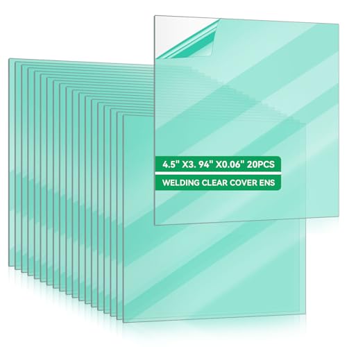 Image of 1740/1840 Series Welding Helmet Cover Lens for Lincoln Electric Viking KP3043-1, Outside Welding Hood Clear Cover lenses Replacement 4.5" x 3.94" x .06", 20 Pcs