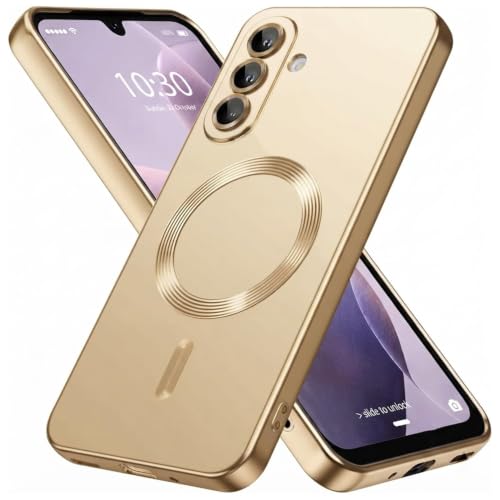 Image of DIZORO Samsung A27 5g Case, Compatible with Mag Safe Back Cover, Matte Luxury Metallic Luster Flexible TPU Wireless Charging Shockproof Case with Camera Protector Lens - Desert